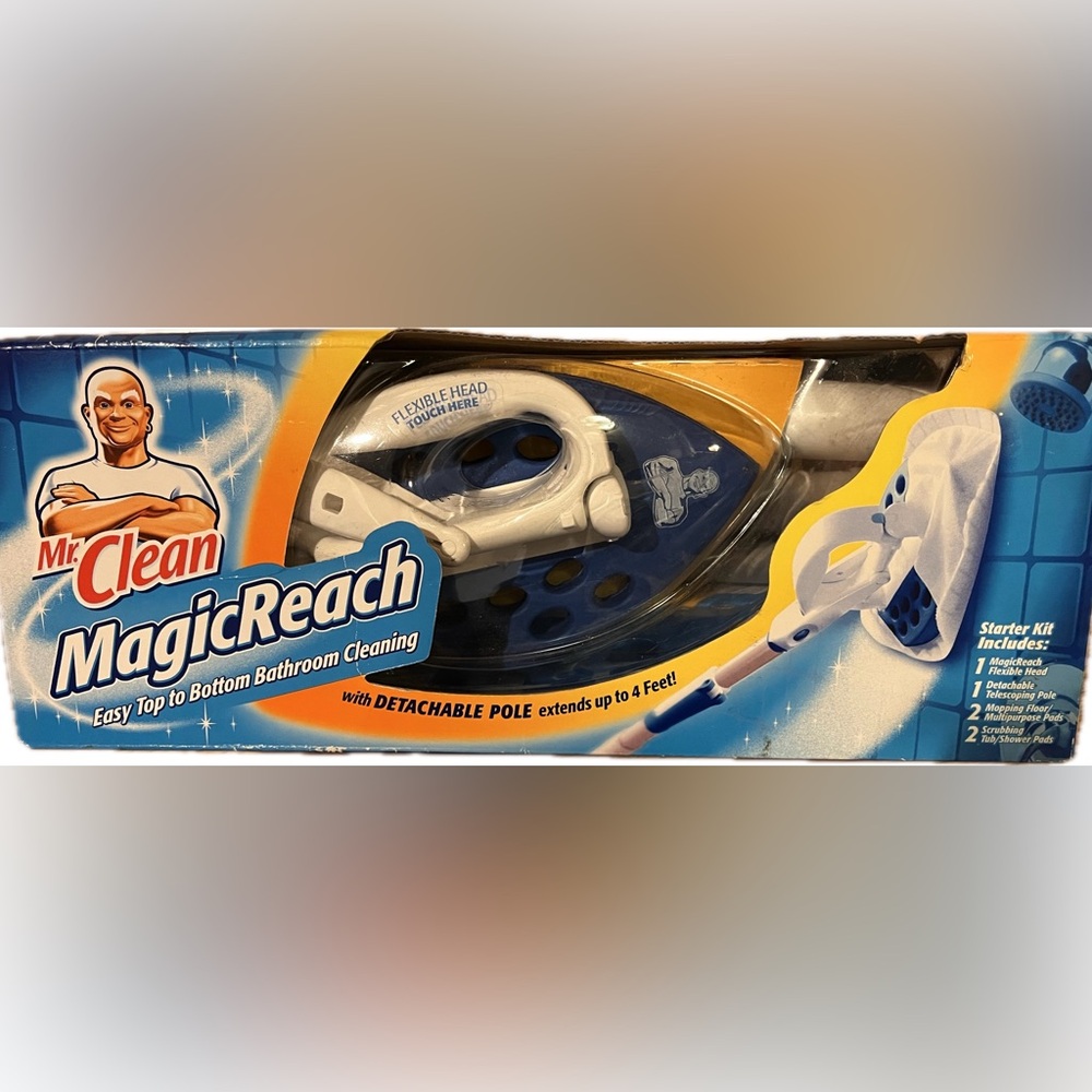 Mr Clean Magic Reach Starter Kit Bathroom Cleaning Tool Detachable Pole New